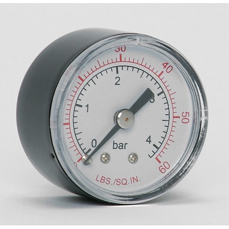 Master Pneumatic GAGE 1 1/2"0-60 1/8"BK MT 60MDD